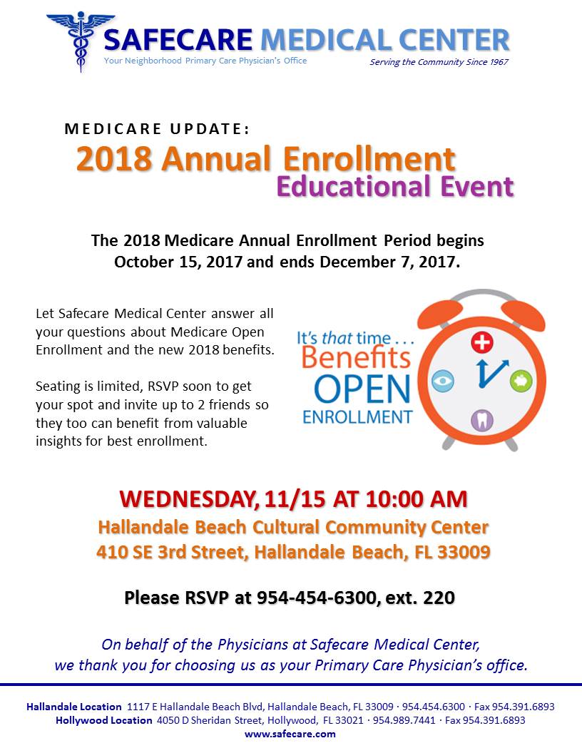 2018 Open Enrollment Educational Event - Safecare Medical Center